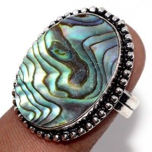 🎁New Abalone Ring, size 7, Stamped 925